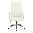 Scranton & Co High Back Office Chair in Snow White Fabric Chrome Base