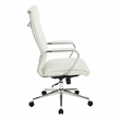 Scranton & Co High Back Office Chair in Snow White Fabric Chrome Base