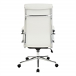 Scranton & Co High Back Office Chair in Snow White Fabric Chrome Base