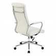 Scranton & Co High Back Office Chair in Snow White Fabric Chrome Base