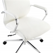 Scranton & Co High Back Office Chair in Snow White Fabric Chrome Base