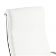 Scranton & Co High Back Office Chair in Snow White Fabric Chrome Base