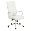 Scranton & Co High Back Office Chair in Snow White Fabric Chrome Base