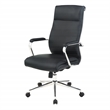 Scranton & Co High Back Black Fabric Manager's Chair with Chrome Base