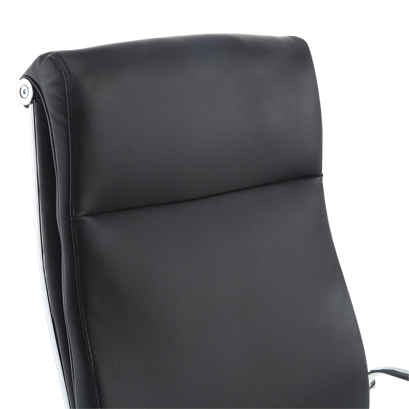 Scranton & Co High Back Black Fabric Manager's Chair with Chrome Base