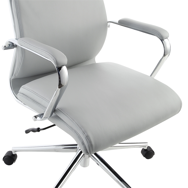 Scranton & Co High Back Steel Gray Fabric Manager's Chair with Chrome Base