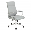 Scranton & Co High Back Steel Gray Fabric Manager's Chair with Chrome Base