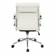 Scranton & Co Mid Back Snow White Fabric Manager's Chair with Chrome Base