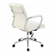 Scranton & Co Mid Back Snow White Fabric Manager's Chair with Chrome Base