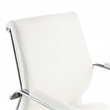 Scranton & Co Mid Back Snow White Fabric Manager's Chair with Chrome Base