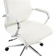 Scranton & Co Mid Back Snow White Fabric Manager's Chair with Chrome Base