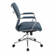 Scranton & Co Mid Back Blue Fabric Manager's Chair with Chrome Base