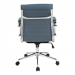Scranton & Co Mid Back Blue Fabric Manager's Chair with Chrome Base