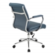 Scranton & Co Mid Back Blue Fabric Manager's Chair with Chrome Base