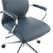 Scranton & Co Mid Back Blue Fabric Manager's Chair with Chrome Base