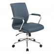 Scranton & Co Mid Back Blue Fabric Manager's Chair with Chrome Base