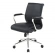 Scranton & Co Mid Back Manager's Chair in Black Fabric with Chrome Base