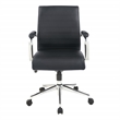 Scranton & Co Mid Back Manager's Chair in Black Fabric with Chrome Base