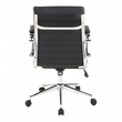 Scranton & Co Mid Back Manager's Chair in Black Fabric with Chrome Base