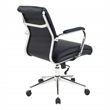 Scranton & Co Mid Back Manager's Chair in Black Fabric with Chrome Base