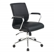 Scranton & Co Mid Back Manager's Chair in Black Fabric with Chrome Base