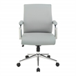 Scranton & Co Mid Back Manager's Chair in Steel Gray Fabric with Chrome Base
