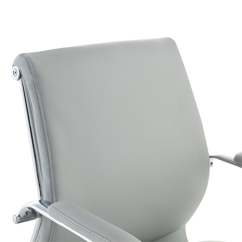 Scranton & Co Mid Back Manager's Chair in Steel Gray Fabric with Chrome Base