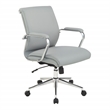 Scranton & Co Mid Back Manager's Chair in Steel Gray Fabric with Chrome Base