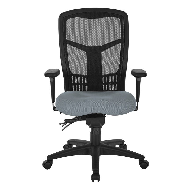 Scranton & Co ProGrid High Back Mesh Manager's Chair in Gray Fabric