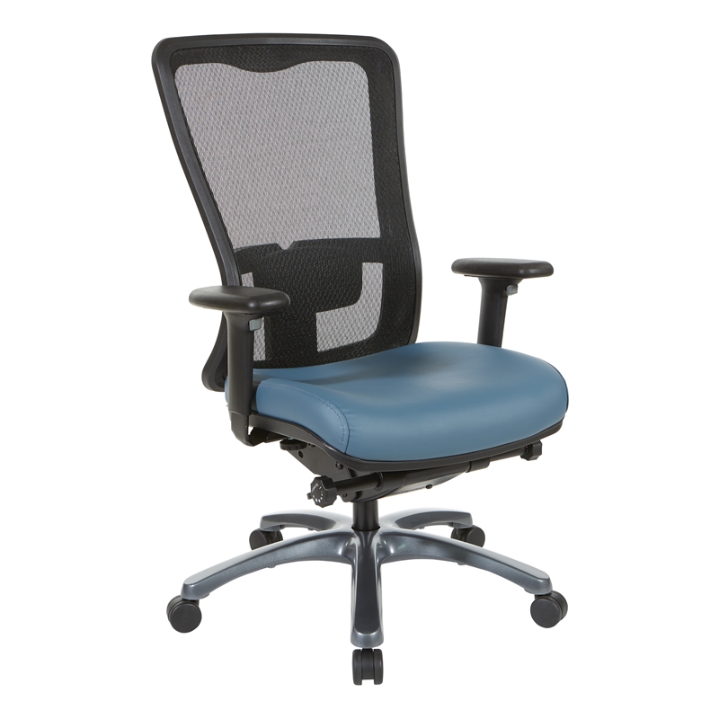 Scranton & Co Contemporary ProGrid High Back Mesh Fabric Chair in Blue