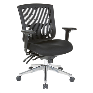 Scranton & Co Contoured Black Back Manager's Chair with Chrome Base