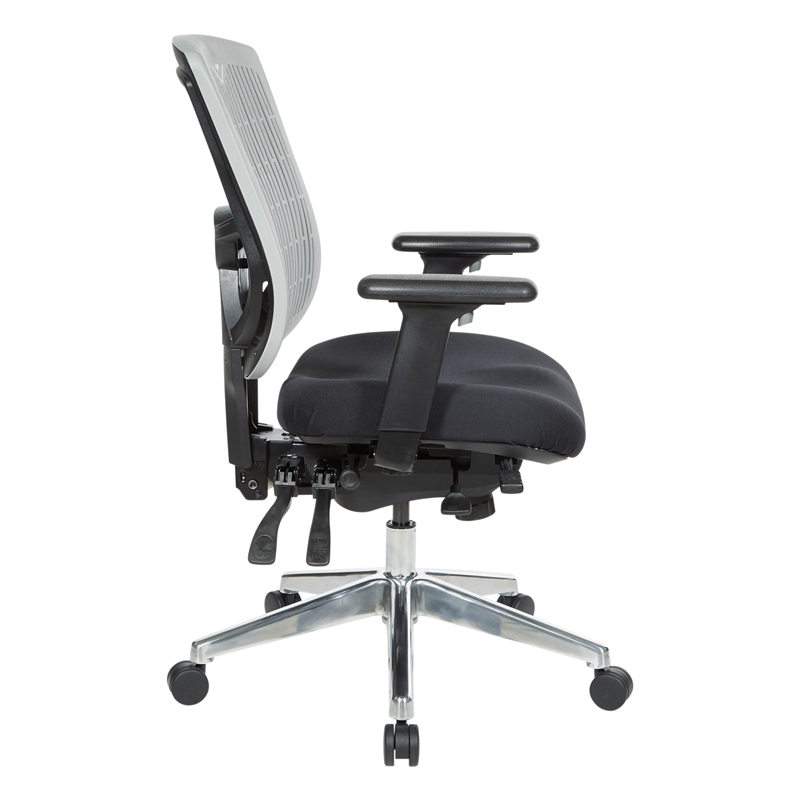 Scranton & Co Contoured Gray Back Manager's Chair with Chrome Base