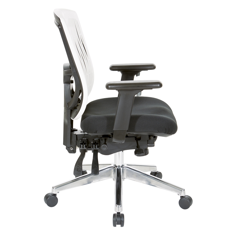 Scranton & Co Contoured White Back Manager's Chair with Chrome Base