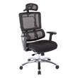 Scranton & Co Black Mesh Back Office Chair with Headrest Aluminum Base