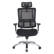 Scranton & Co Black Mesh Back Office Chair with Headrest Aluminum Base