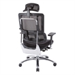 Scranton & Co Black Mesh Back Office Chair with Headrest Aluminum Base