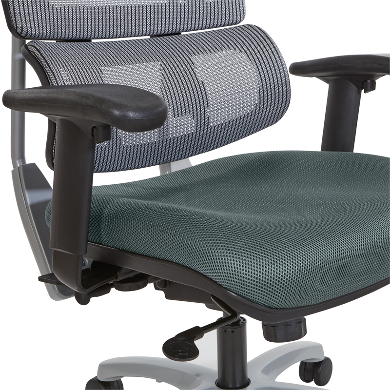 Scranton & Co Gray Mesh Back Office Chair with Silver Base and Gray Seat