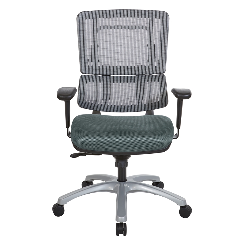 Scranton & Co Gray Mesh Back Office Chair with Silver Base and Gray Seat