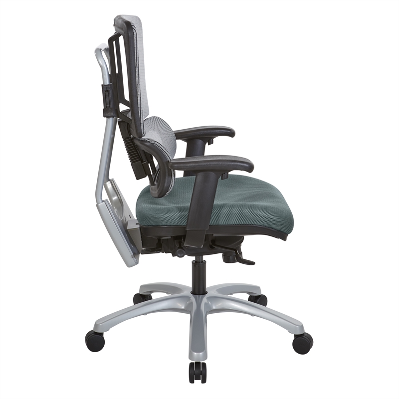 Scranton & Co Gray Mesh Back Office Chair with Silver Base and Gray Seat