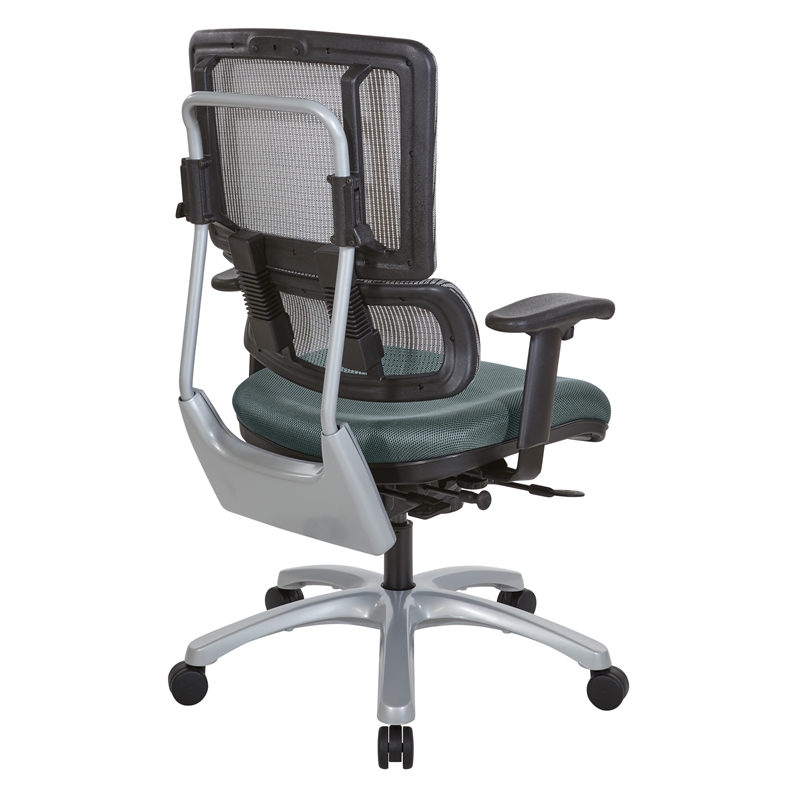 Scranton & Co Gray Mesh Back Office Chair with Silver Base and Gray Seat