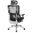Scranton & Co Gray Mesh Back Office Chair with Silver Base and Headrest