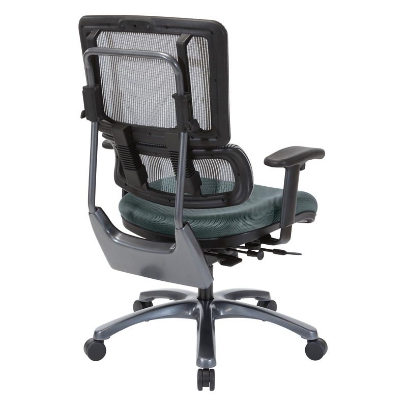 Scranton & Co Gray Mesh Back Office Chair with Titanium Base and Gray Seat