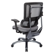 Scranton & Co Gray Mesh Back Office Chair with Titanium Base in Coal Fabric
