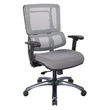 Scranton & Co Gray Mesh Back Office Chair with Titanium Base in Coal Fabric