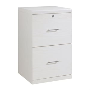 Scranton & Co 2-Drawer Locking Vertical File Cabinet in White Woodgrain