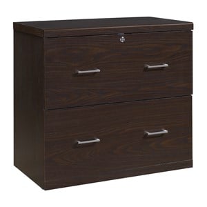Scranton & Co 2-Drawer Locking Lateral File Cabinet in Espresso Woodgrain