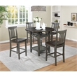 Scranton & Co 5pc Counter Height Table and Chairs Set in Slate Gray