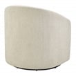 Scranton & Co Barrel Swivel Chair in Linen White with Sinuous Spring Support