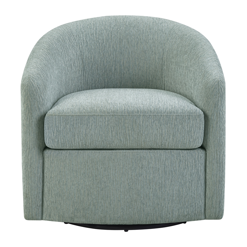 Scranton & Co Barrel Swivel Chair in Blue Mist Coastal Fabric