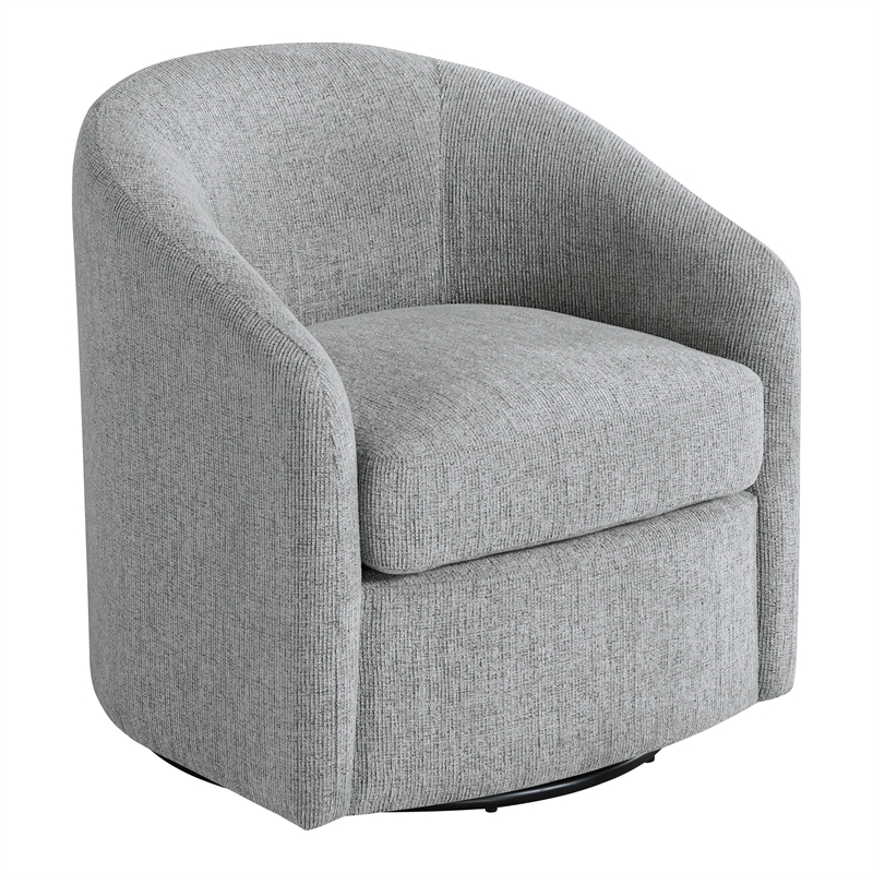 Scranton & Co Barrel Swivel Chair in Dove Gray Coastal Fabric